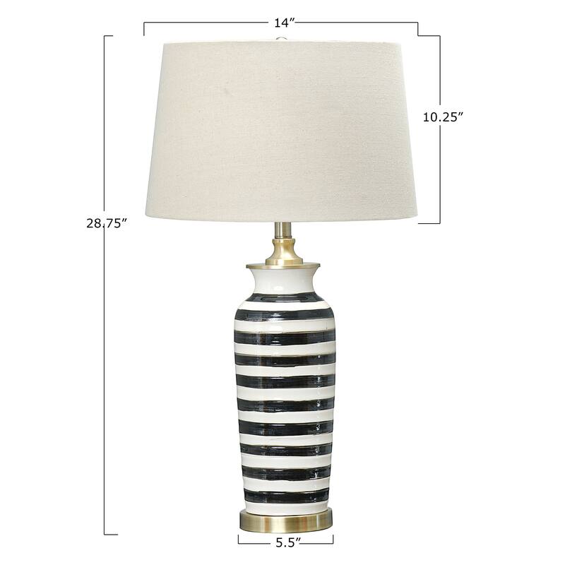 Ceramic Table Lamp with Brushed Accents