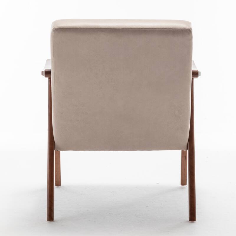 Fabric Mid-Century Accent Chair with Solid Wood Frame Wingback Chair (300lb Capacity)