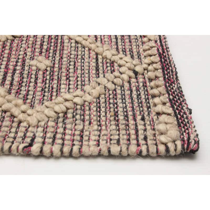 ECARPETGALLERY Braid weave Sienna Khaki Wool Rug - 4'10 x 8'2