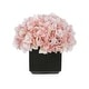 preview thumbnail 16 of 21, Faux Hydrangea in Small Black Cube Ceramic Vase