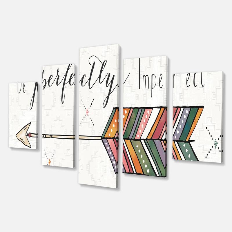 Designart "Be perfectly imperfect Boho Arrow I" Bohemian & Eclectic Canvas Art