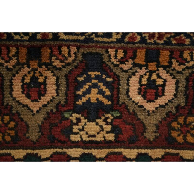 Hand Knotted Oriental 100% Wool Carpet Traditional Geometric Red Bakhtiari Area Rug - 9' 5'' X 6' 9''
