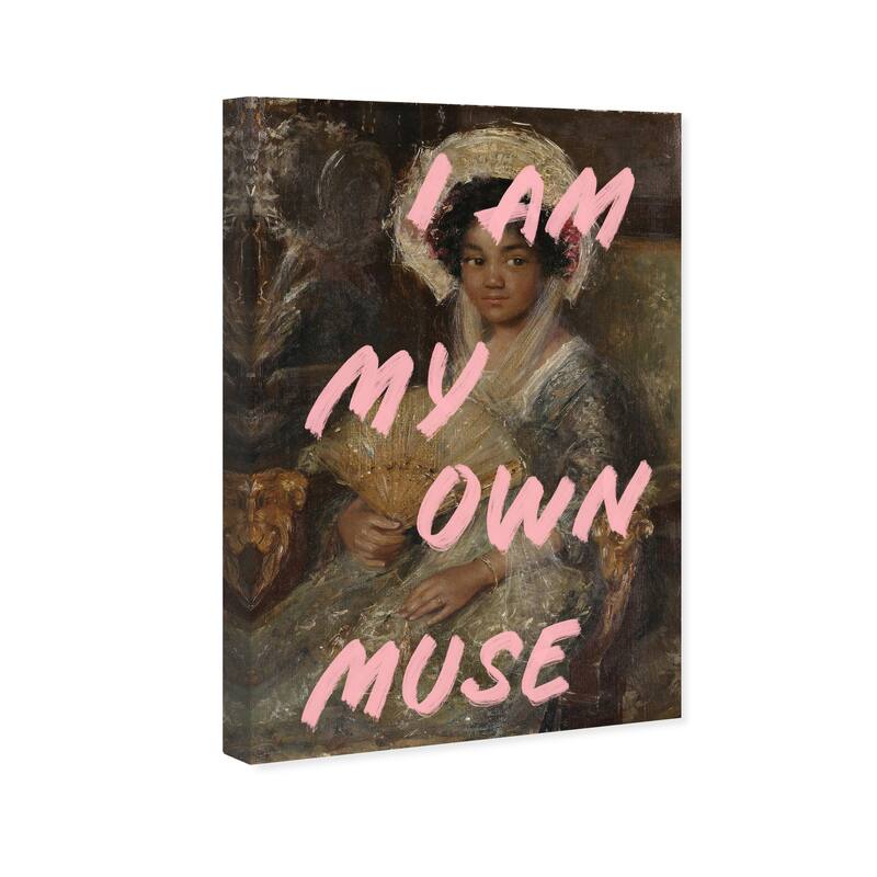 Wynwood Studio Canvas Fashion and Glam My Own Muse II Pink and Light Pink Shabby Chic Wall Art Canvas Print