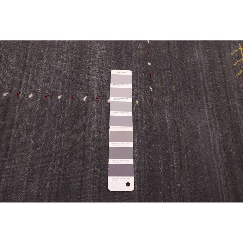 ECARPETGALLERY Hand Loomed Kashkuli Gabbeh Dark Grey Wool Rug - 5'3 x 6'11