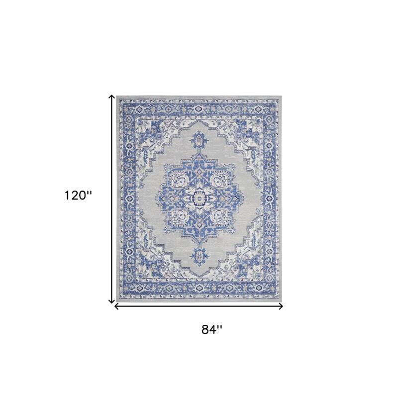 Power Loomed Distressed Floral Non Skid Stain Resistant Area Rug - 120' X '84' X '0.39
