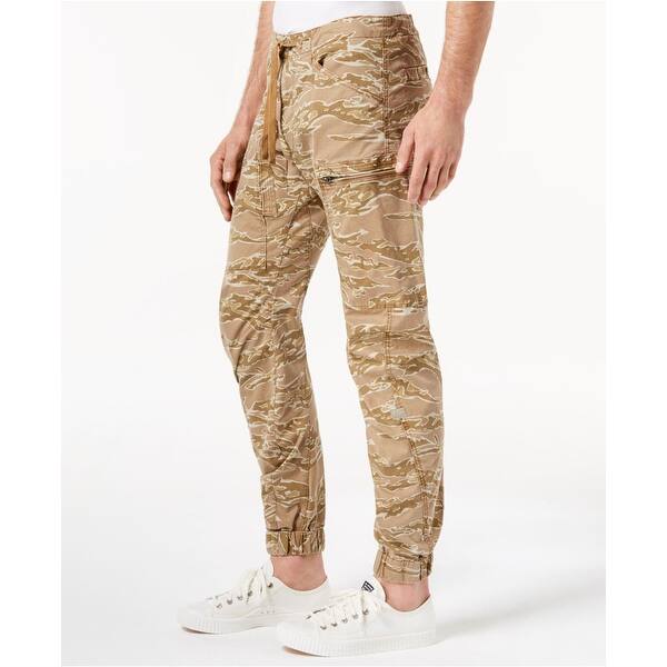Shop G Star Raw Beige Men 33x30 3d Tapered Camo Jogging Stretch Pants Overstock 27996581