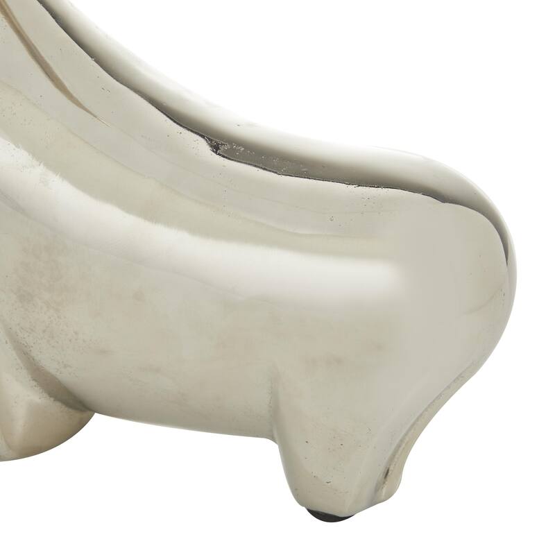Aluminum Metal Bull Decorative Sculpture - Set of 2 Silver - CosmoLiving by Cosmopolitan