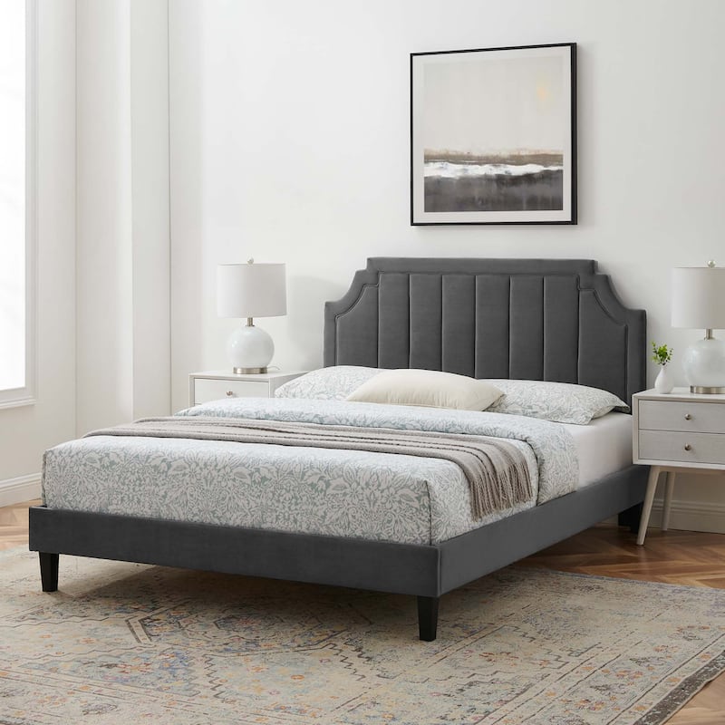 Sienna Performance Velvet Queen Platform Bed