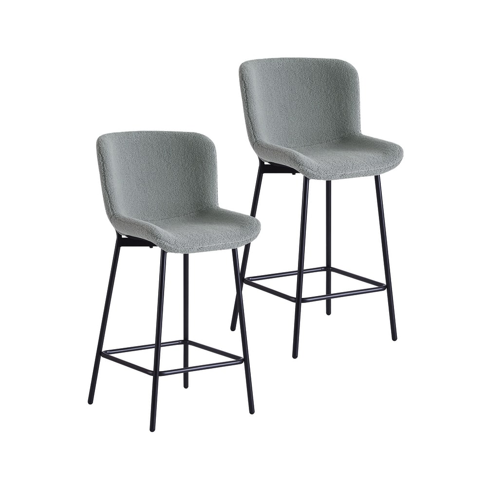 Porthos Home Miro Fabric Counter Height Bar Stools with Steel Legs, Set of 2