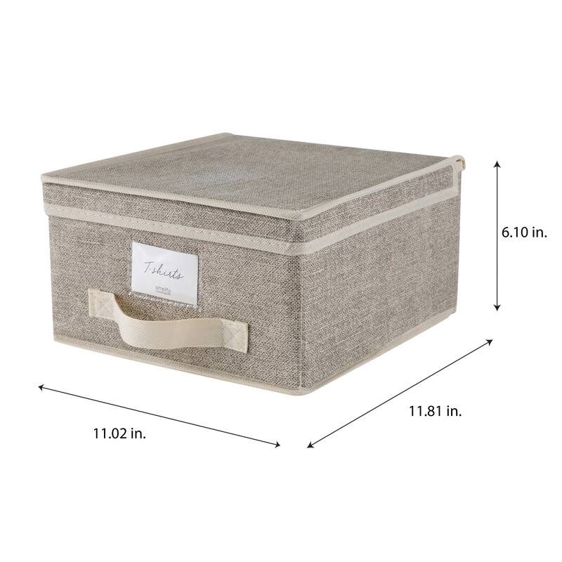 Simplify Medium Storage Box in Faux Jute - L11x W12x H6