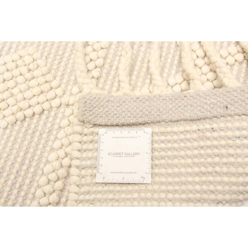 ECARPETGALLERY Braid weave Sienna Cream Wool Rug - 5'3 x 7'7