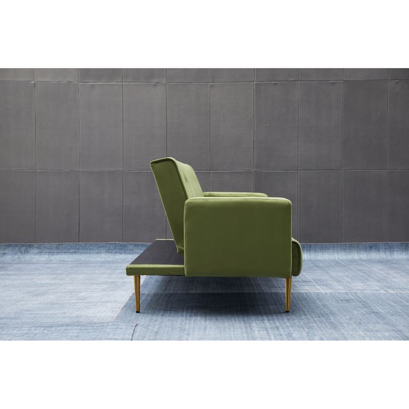 Army Green Solid Wood+MDF Sofa Bed, 75x32x29 inches