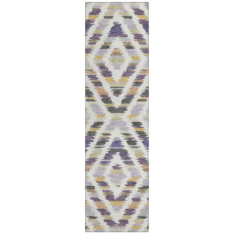 Machine Washable Indoor/ Outdoor Global Diamdon Chantille Rug