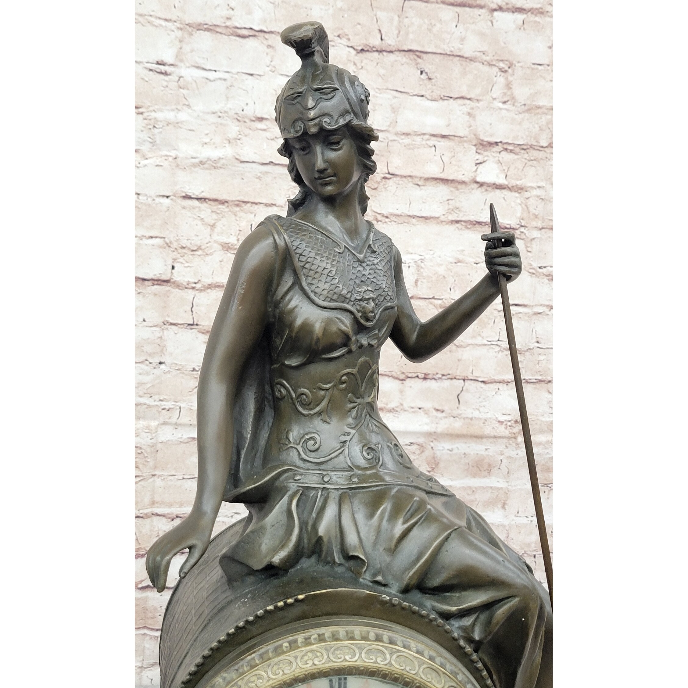 Greek Roman Goddess Athena Minerva Figural Antique Style Bronze
