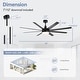 preview thumbnail 7 of 44, 65 Inch Black/White/Gold LED Ceiling Fan with Light Remote(8-Blade)