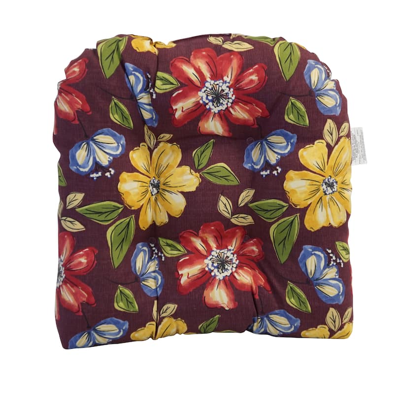 Blazing Needles 19-inch U-Shaped Polyester Outdoor Tufted Dining Chair Cushion