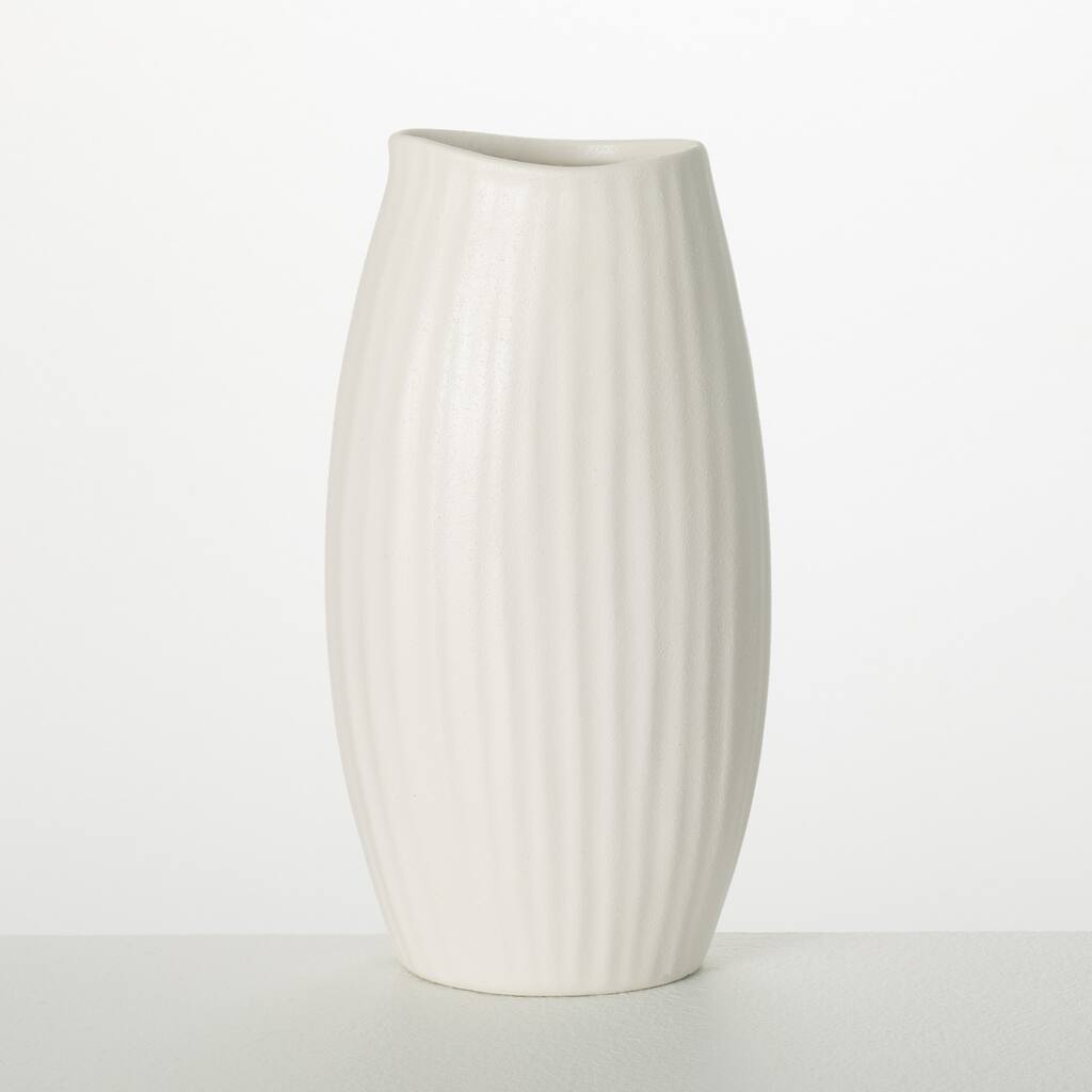 Sullivans 9" Modern Ribbed Vase