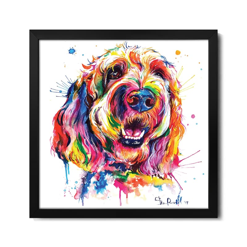 Goldendoodle Premium Framed Poster by Weekday Best - Black - 24x24x1