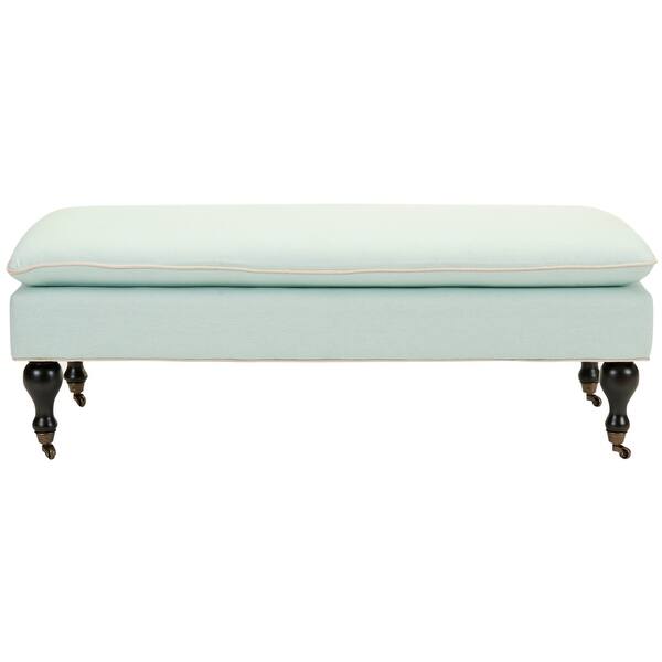 slide 2 of 5, SAFAVIEH Mansfield Robins Egg Blue Pillowtop Ottoman