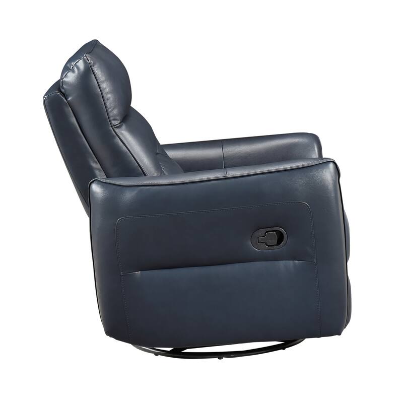 Esther 36" Leather Swivel Glider Recliner - Pull-Handle Motion