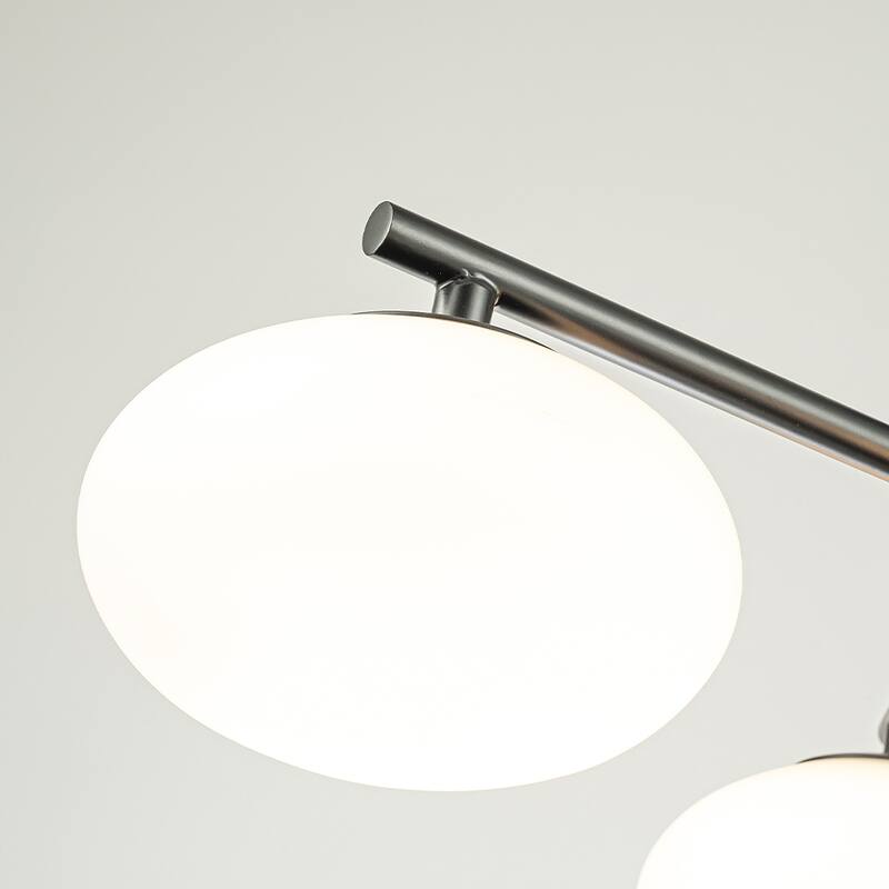 3-Light 20'' Mid Century Modern Opal Glass Chandelier Classic Globe Pendant Light For Dining Room Living Room - W20''