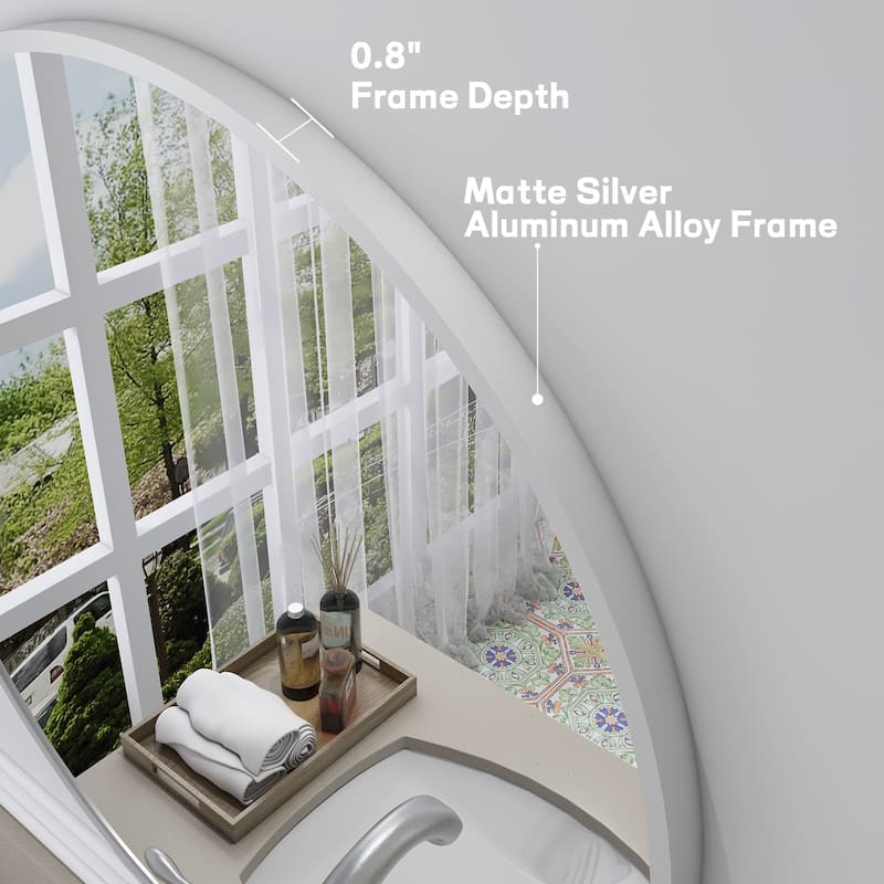 KIOTEE Full Length Round Aluminum Alloy Framed French Cleat Mounted Wall Decor Bathroom Vanity Mirror with 5-Year Warranty