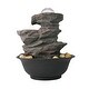 preview thumbnail 9 of 10, 4-Tier Cascading Resin-Rock Falls Tabletop Water Fountain w/LED Lights