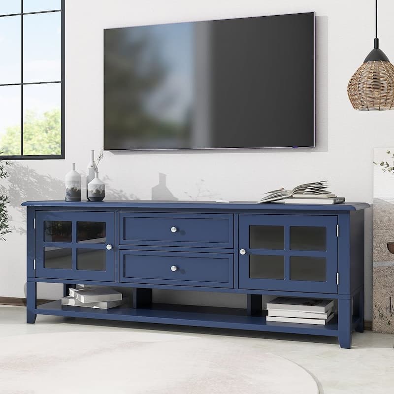 Blue Modern TV Stand for 60-inch TVs