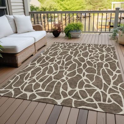 Machine Washable Indoor/ Outdoor Modern Chantille Rug