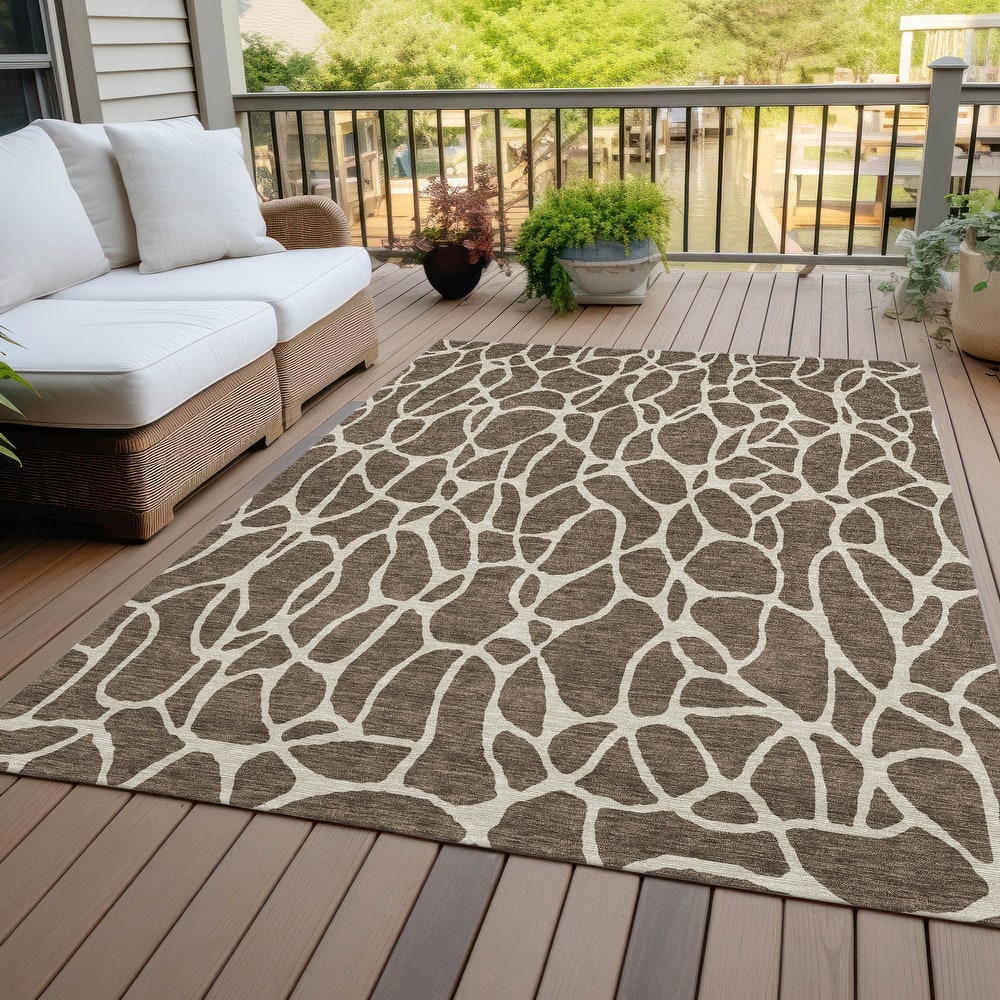 Machine Washable Indoor/ Outdoor Modern Chantille Rug