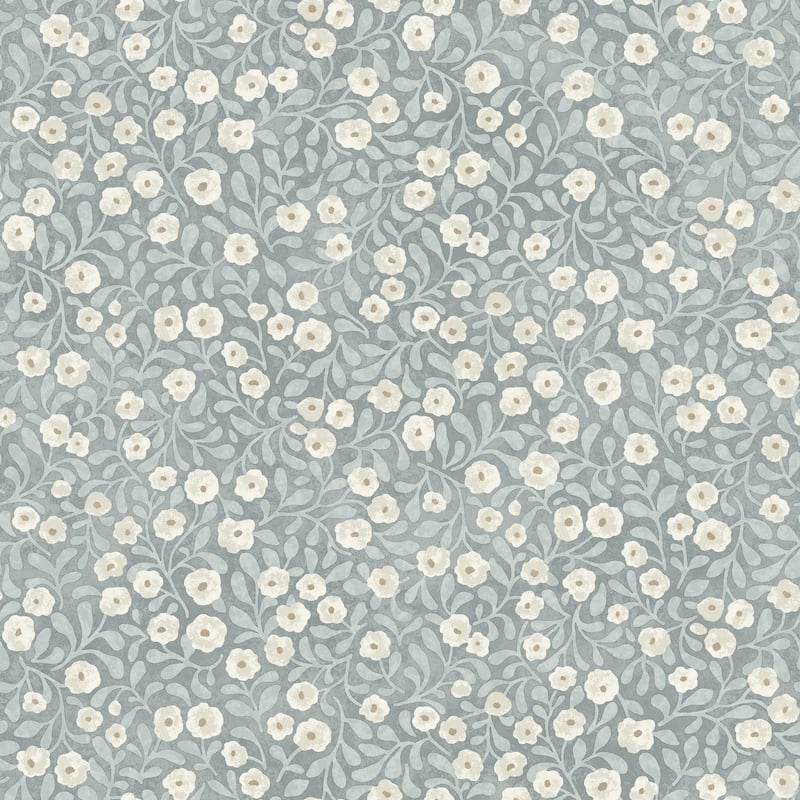 Chesapeake Poppy Trail Light Blue Floral Wallpaper