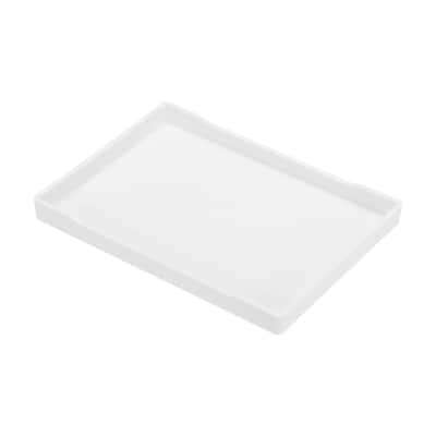 8x4" Fast Food Tray, Plastic Multi-Purpose Rectangle Serving Tray, White