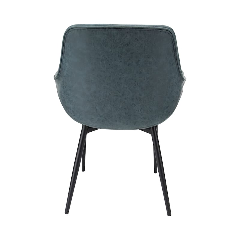 Markley Leather Dining Chair with Iron Legs Set of 4 Modern Accent Armchair