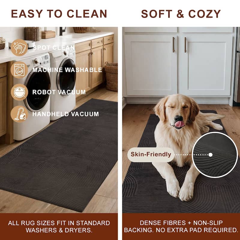 ECARPETGALLERY Elion Modern Machine Washable Area Rug