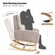 preview thumbnail 119 of 171, HOMYKA 28" Wide Rocking Chair for Nursery with Solid Wood Leg