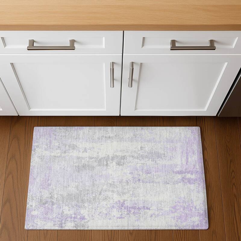 Premium Washable Super Soft Contemporary Mayfield Rug - Lavender - 1'8" x 2'6"