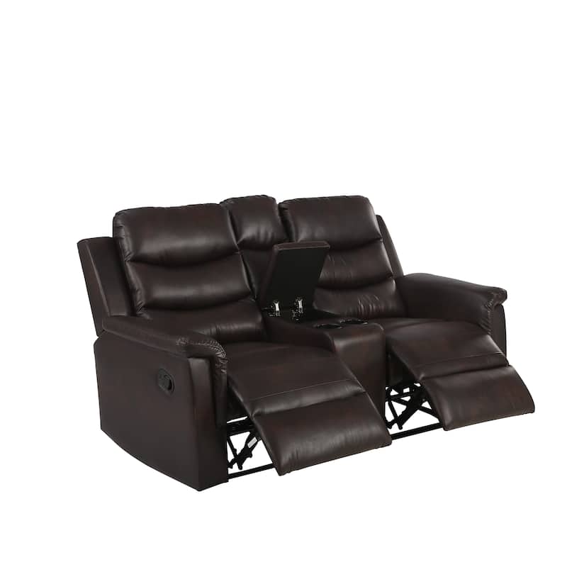 2-Seater Motion Sofa Black Pu