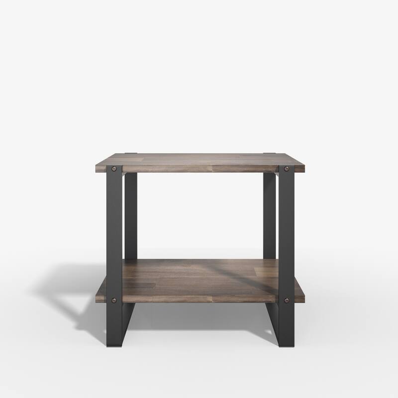 Priage by ZINUS 21” Brown Solid Wood Side Table