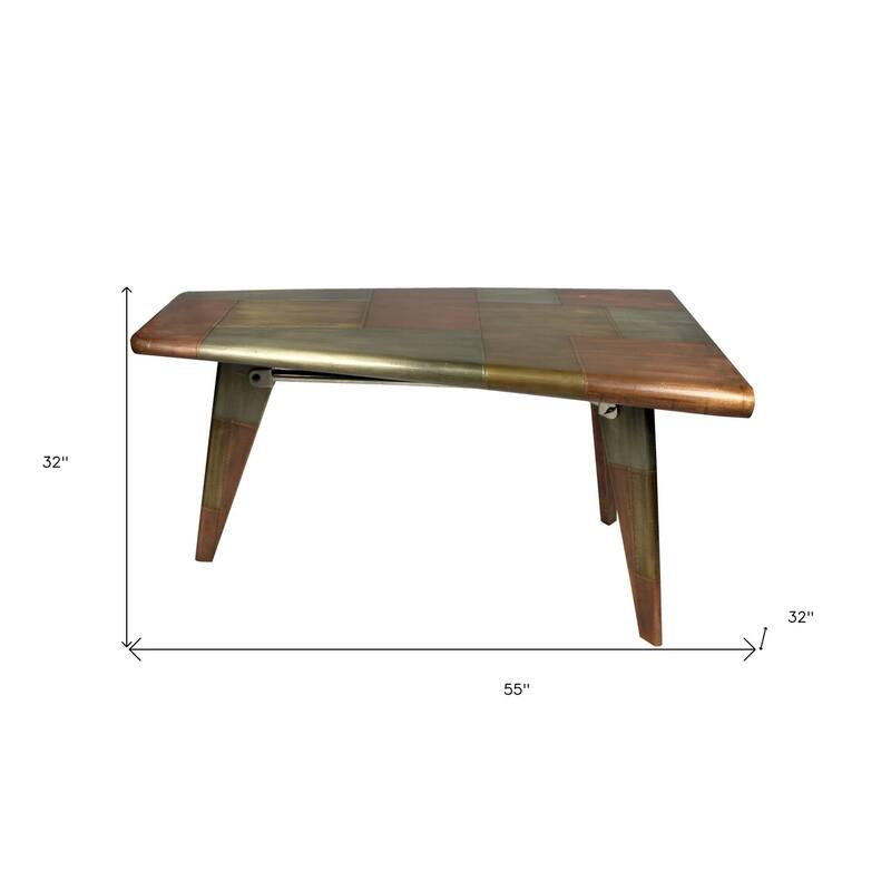 55" Copper Aluminum Writing Desk