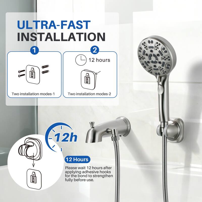 WOWOW Integrated Diverter Bathtub Spout with Handshower