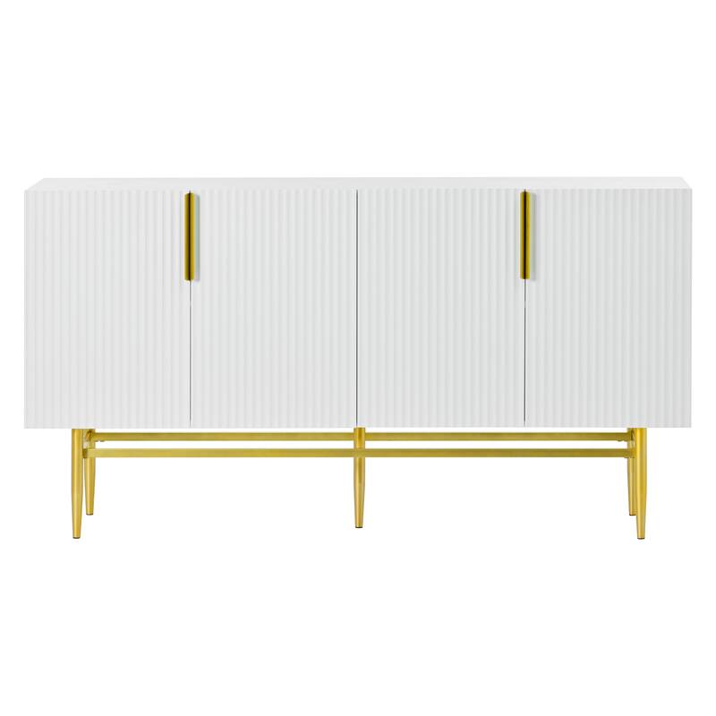 White Sideboard Buffet Cabinet Adjustable Shelves Accent Storage Cabinet