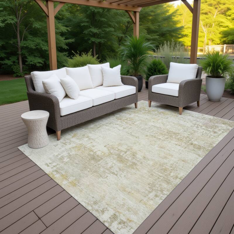 Machine Washable Indoor/ Outdoor Modern Casual Chantille Rug