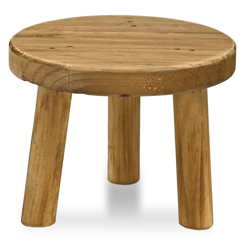 3-Leg Wooden Pedestal Display Stand - 7.75" - Brown