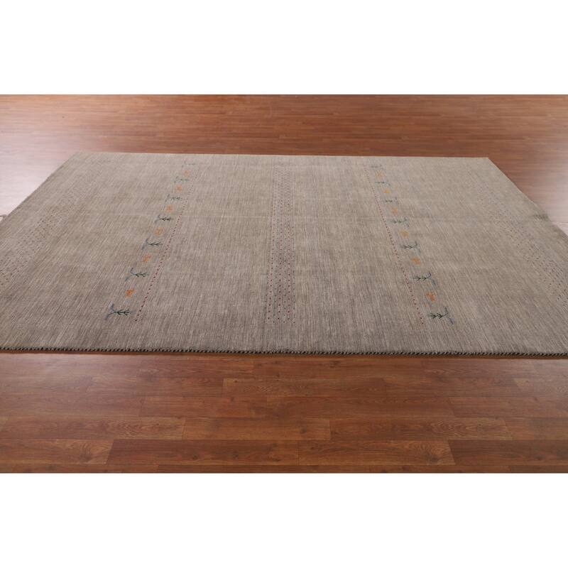 Tribal Gabbeh Living Room Area Rug Handmade Wool Carpet - 6'9"x 9'9"