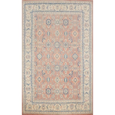 Hand Knotted Oriental 100% Wool Carpet Traditional Geometric Coral Kazak Area Rug - 13' 9'' X 9' 11''