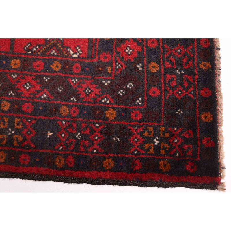 ECARPETGALLERY Hand-knotted Teimani Red Wool Rug - 3'7 x 6'2