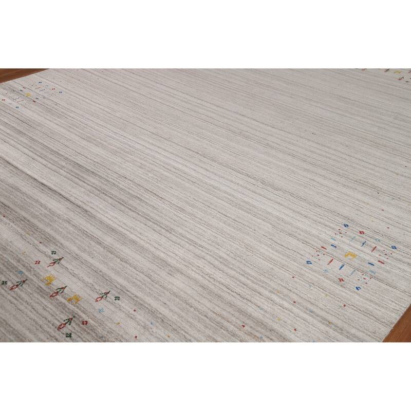 Little Animals Gabbeh Oriental Area Rug Hand-Knotted Wool Carpet - 8'0" x 9'8"