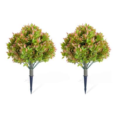 Set of 2 Inch Artificial Topiary Ball Tree with Spike for Home Decor - 2 pcs