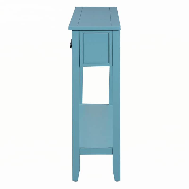 Rustic Entryway Console Table(Turquoise Green)