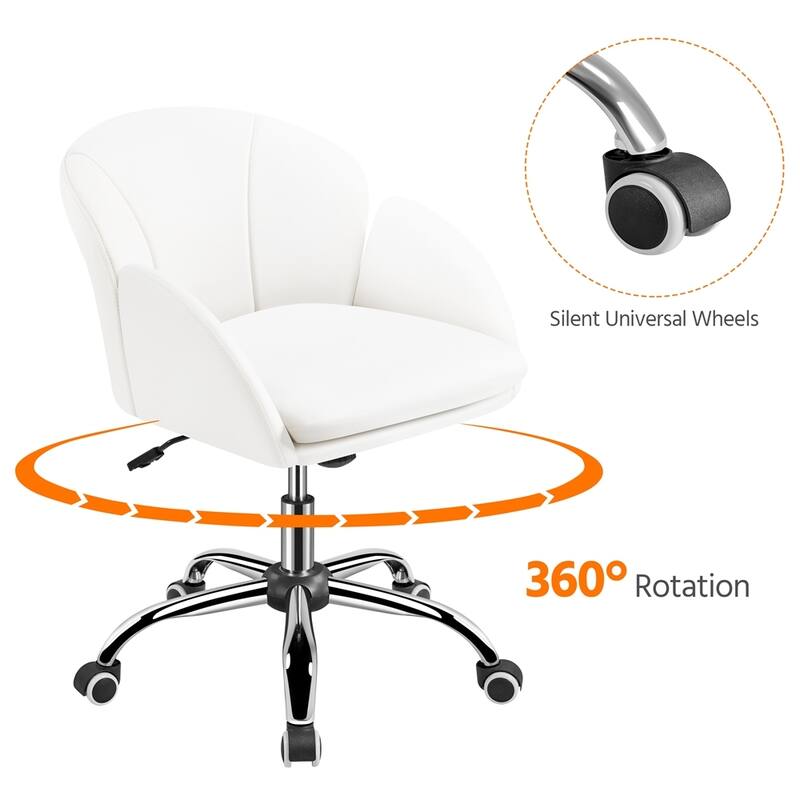 Yaheetech Modern Swivel Rolling Desk Chair Makeup Vanity Chair for Home Office